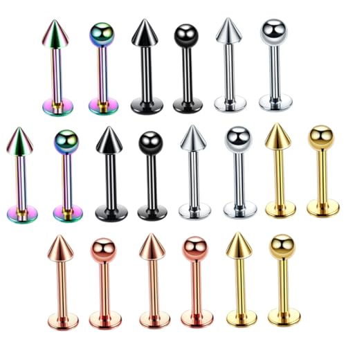 Holibanna 20 Stück Teiliges Piercing aus Premium Multifunktionale Lippen und Ohrstecker in Verschiedenen Farben Hautfreundlich Rostfrei Leicht und Langlebig für Damen Nasen und Lippen von Holibanna