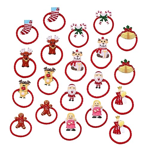 Holibanna 20 Stück Teiliges Set Weihnachts Haargummis mit Elastischen Haarschleifen Festliche Party Haarbänder für Damen Schonend und Vielseitig Passend zu Frisuren und Anlässen von Holibanna