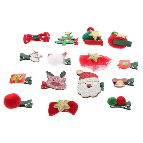 Holibanna 20St Nikolausmütze Clip Weihnachtsfeier Haarspange haarschmuck Kinderhaarspangen für Mädchen Weihnachtshaarnadeln Haarspange für Weihnachten Karikatur fünfteiliges Set von Holibanna