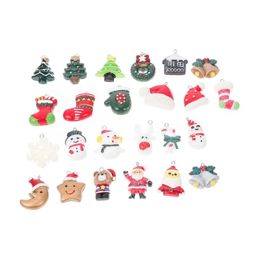 Holibanna 24 Stück Teiliges Weihnachtsanhänger Resin Schneemann Schlüsselanhänger DIY Schmuckanhänger Charms Weihnachtsbaum Deko für Armband Tasche Halskette Leichte Stilvolle von Holibanna