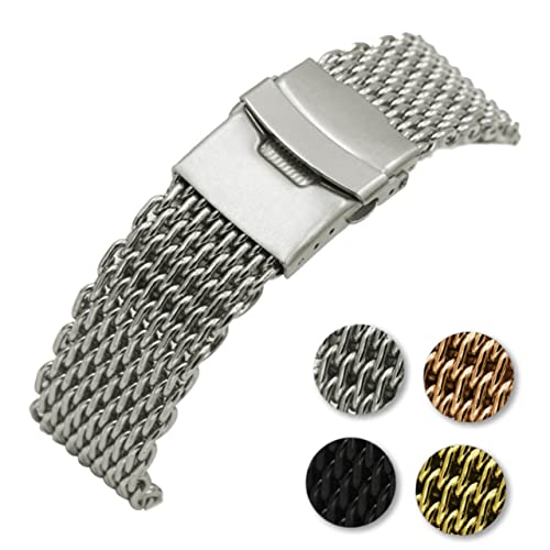 Holibanna 24mm Edelstahl Mesh Uhrenarmband Mit Faltverschluss Shark Mesh Design Hochwertiges Armband Für Damen Und Herren Ersatzband Für Uhren Mit Schnellverschluss Holibanna 24mm Edelstahl Mesh Uhrenarmband Mit Faltverschluss Shark Mesh Design Hochwertiges Armband Für Damen Und Herren Ersatzband Für Uhren Mit Schnellverschluss von Holibanna