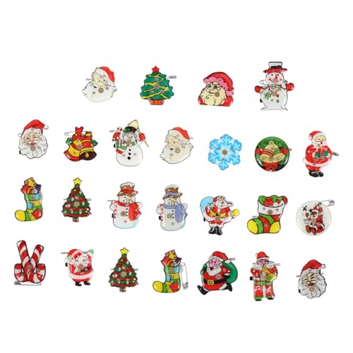 Holibanna 25 Stück Teiliges Weihnachts Leuchtende Broschen mit LED Vielseitige Party Abzeichen Leichtes Langlebiges Material Weihnachtsdeko für Kleidung Hüte Pullover Zufällige Designs von Holibanna