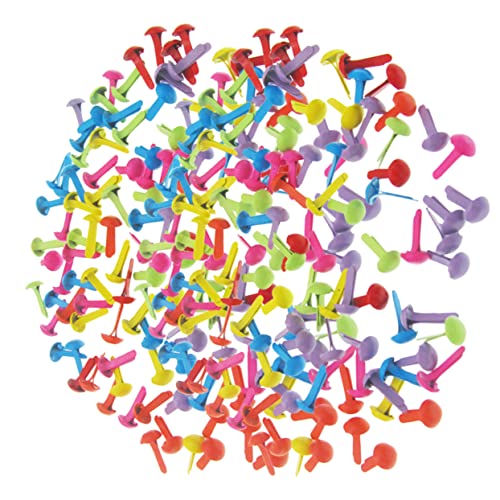 Holibanna 2Satz Runden Papierverschlüssen Mini Brads für DIY Bastelprojekte Scrapbooking und Kinderhandwerk Robuste Metallklammern Eisen Einfach zu Verwenden von Holibanna