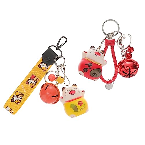 Holibanna 2stücke Titel Katzen Schlüsselanhänger Deko Niedliche Glückskatze Schlüsselhalter Für Taschen Rucksäcke Und Schlüssel Robustes Leichtes Design Zufälligen Farben von Holibanna