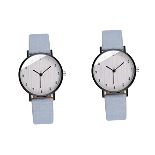 Holibanna 2st Damen Quarzuhr Weibliche Uhrenverzierung Uhr Mit Holzmaserung Nummer Beobachten Damen Lederuhr Festivalgeschenk Jungen Armbänder Damenuhren Analog Edelstahl Zubehör Kind Mode von Holibanna