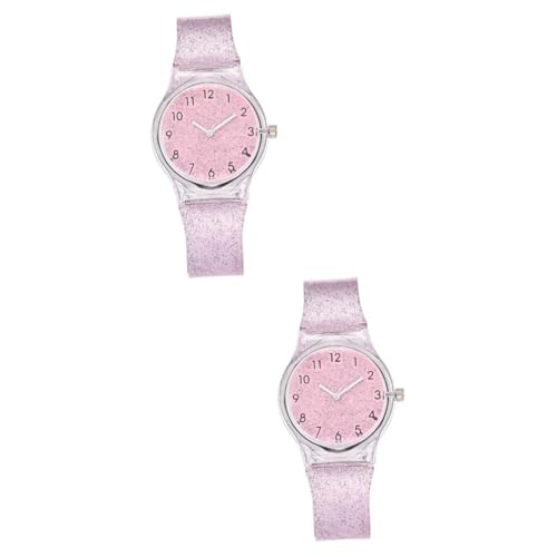 Holibanna 2St Damenuhren für Damen modische Armbanduhr Kinderuhren für Mädchen 9-12 glänzende Armbanduhr Geschenk für Frauen Bunte Uhr Quartz Uhr Modeuhr wasserdicht Anschauen Zeiger Student von Holibanna