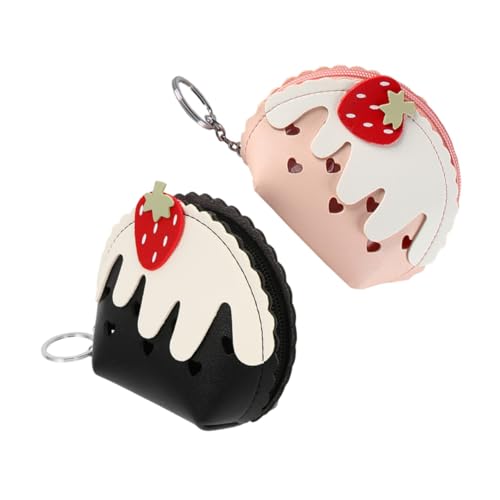 Holibanna 2er Satz Mini Reißverschluss-geldbörse Damen Süße Cremefarbene Münzgeldbörse Mädchen Klein Ledertasche Handtasche Ästhetische Reise-Organizer von Holibanna