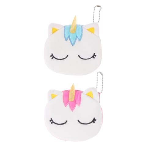 Holibanna 2er Satz Mini Plüsch Einhorn Münztasche Mit Reißverschluss Kinder Kleingeld Schlüsseltasche Geldbörsenhalter Organizer Für Schüler Kinder von Holibanna