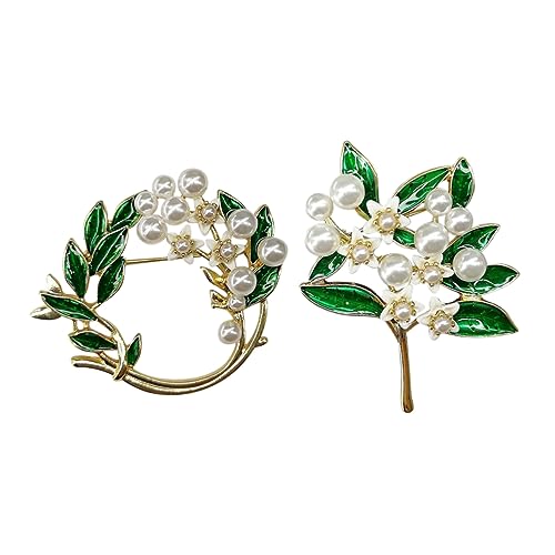 Holibanna 2stücke Perlenbroschen Im Bouquet-design Künstliche Blüten-anstecknadel Für Hochzeiten Partys Und Veranstaltungen Elegantes Damen-schmuckzubehör Mit Glatten Kanten von Holibanna