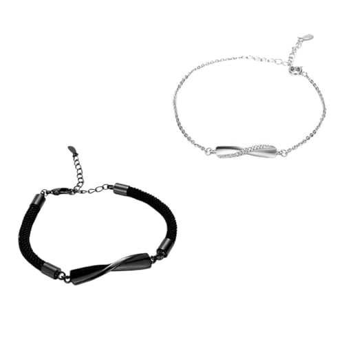 Holibanna 2st Paar Armband Freundschaftsarmbänder Paar-handgelenkkette Passende Armbänder Paare Armbänder Versprechen Armbänder Kupfer Männer Und Frauen Möbius-ring von Holibanna