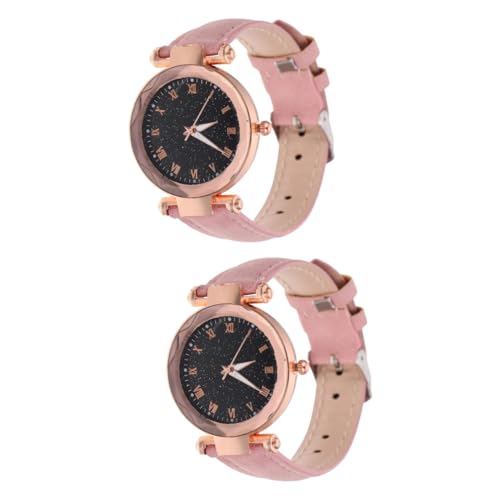 Holibanna 2st Quarz Damenuhren Junge Uhren Mädchenuhr Uhren Für Mädchen Freizeituhr Für Mädchen Frauen Verstellbare Uhr Mädchen Sehen Uhren Für Damen Jugend Glas Kind Lederriemen Gürtel von Holibanna