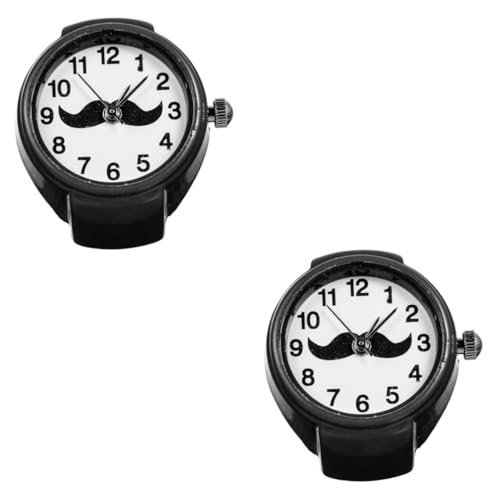 Holibanna 2st Ringuhr Uhr Mit Elastischem Ring Betrachten Liebhaber Abs Fingerkreis Herzförmig von Holibanna