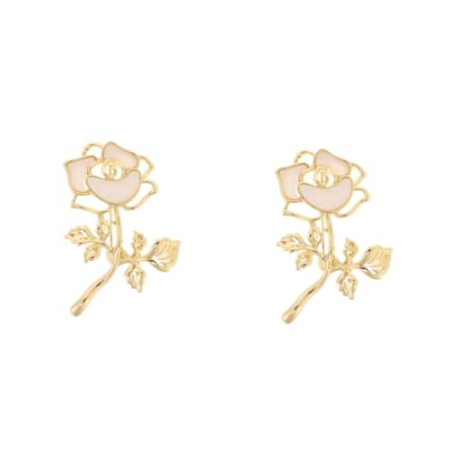 Holibanna 2St Rosenbrosche Maxikleid rosa Brosche Muttertags-Pins Mode Schalkragennadel Damen Reversnadel Dekorative Anstecknadel Stellnadel Anstecknadel für Party Blumenstift Zinklegierung von Holibanna
