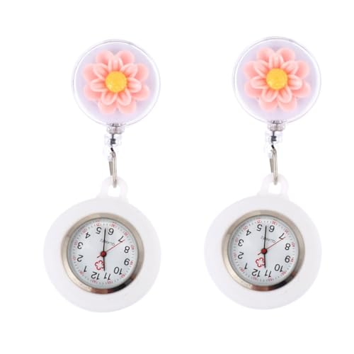 Holibanna 2St Schwesterntisch kinderuhren Armbanduhr Kinder Krankenschwester Uhr Armbanduhr für Kinder Clip-on-Uhr Karikatur Anschauen Silikonhülle Fräulein Gehäusematerial: Legierung von Holibanna