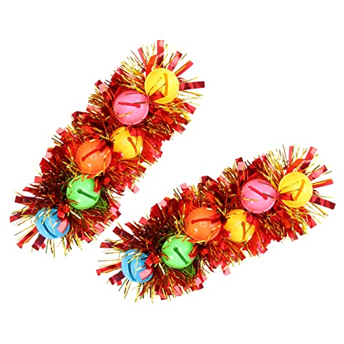 Holibanna 2St Tanz Armband Jingle Bell Armbänder Masse Kinder-Handgelenkleine weihnachtsdeko Ornament dekoratives Armband dekorativer Armreif glockenförmig Dekorationen rot von Holibanna