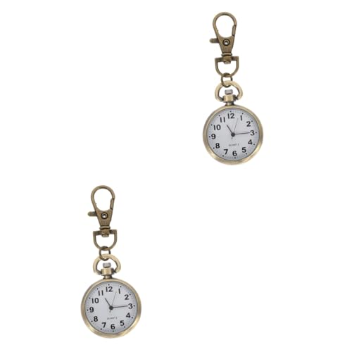 Holibanna 2St Taschenuhr Uhr mit floralem Digitaluhr für Frauen Schlüsselringe Schlüsselbund Frauen Krankenschwester Uhr Schlüsselanhänger Krankenschwesternuhr Handbuch Anschauen von Holibanna