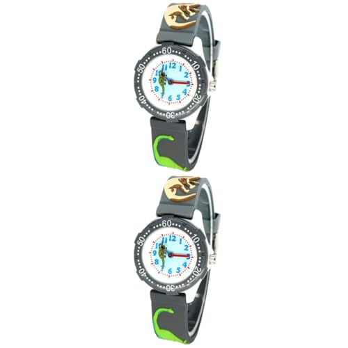 Holibanna 2st Modeuhr Kinderuhr Aus Silikon Armbanduhr Quartz Uhr Dinosaurieruhr wasserdichte Kinderuhr Handgelenkdekoration Zeit Lehrer Uhr Uhren Kinder Schauen Zu Japan 3D Karikatur von Holibanna