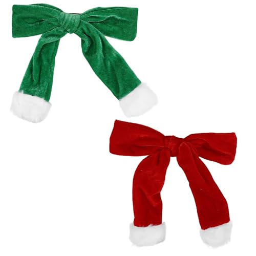 Holibanna 2stücke Frauen Haarspange Mit Schleifen-design Festliche Haarclips Aus Velours Elegante Haarklammern Für Hochsteckfrisuren Und Weihnachts-accessoires von Holibanna