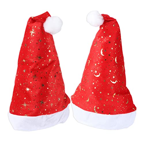 Holibanna 2st Weihnachtsmütze Weihnachtskegelhüte Ausgebeulte Schlapphüte Pullover Fedora-hut Weihnachtskopfschmuck Party-cosplay-hut Weihnachtsstrickmütze Stoff Drucken Yiwu Rot von Holibanna