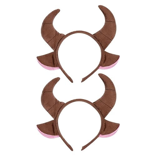 Holibanna 2st Tierisches Stirnband Plüschohren Stirnband Horn Stirnband Haarband Aus Schafshorn Tier-cosplay-stirnbänder Kuhkopfbedeckung Kuh Stirnband Ohren Kind Mädchen Dekorationen Tuch von Holibanna