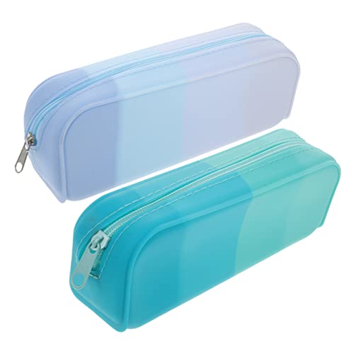 Holibanna 2Stücke Bleistiftbeutel Buntem Silikon Ästhetische Und Leichte Stiftetasche Tragbarer Stifthalters Für Schule Und Büro Und Großer Stauraum von Holibanna