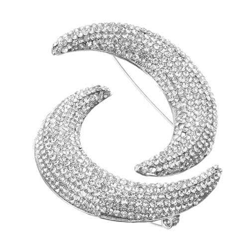 Holibanna 2stücke -rhinestone Mond Broschen Anstecknadeln Für Damen Vielseitige Dekoration Für Kleidung Schals Und Cardigans Langlebigem Gefertigt Silberfarben von Holibanna