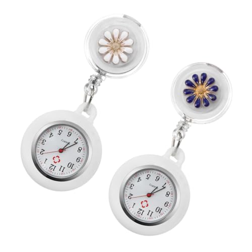 Holibanna 2stücke Einziehbare Krankenschwesteruhren Clip-taschenuhr Tragbare Uhr Für Krankenschwestern Mit Blumenmuster Und Hervorragender Verarbeitung Präzise Und Robuste Taschenuhr Leicht von Holibanna