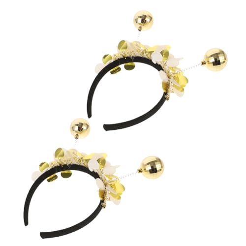 Holibanna 2 Stücke Glitzer Stirnbänder für Mädchen Dekorative Haarbänder für Festival Cosplay und Partys Rutschfestes Haarschmuck mit Discokugel Design von Holibanna