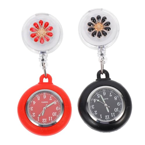 Holibanna 2stücke Einziehbare Clip-taschenuhr Für Krankenschwestern Pflegeuhr Mit Rückenclip Leicht Und Praktisch Für Täglichen Gebrauch von Holibanna