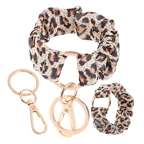 Holibanna Haarband mit Leopardenmuster für Damen Dehnbares Haargummi Schlüsselanhänger Stylisches Armband für Schlüssel für Einkaufen und Freizeit von Holibanna