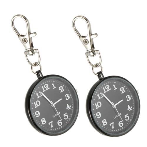 Holibanna 2stücke Taschenuhr Mit Schlüsselanhänger Clip-Uhr Digitale Hängeuhr Großes Praktischer Schlüsselanhänger Für Damen Und Herren Modernes Design von Holibanna