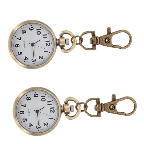 Holibanna 2stücke Klassische Krankenschwester-taschenuhr Mit Schlüsselanhänger Robuste Und Titanmetall Einfaches Design Praktisch Und Langlebig Für Gesundheitspersonal von Holibanna