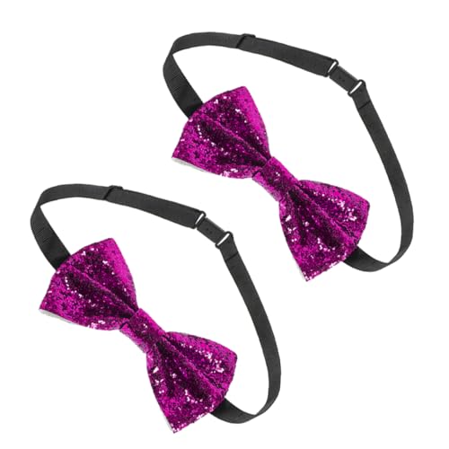 Holibanna 2er Satz Glitzer-fliege Glänzende Fliege Für Herren Verstellbar Vorgebunden Für Bankette Karneval Partys Weihnachten Kostüme Rosy von Holibanna