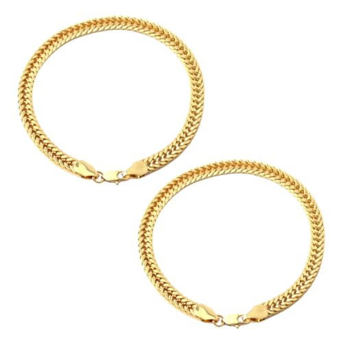 Holibanna Modisches Gliederkettenarmband 2 Stück Kupferarmreif 5 Mm Gliederkette Armband Für Damen Und Herren Hochglanz Kratzfest von Holibanna