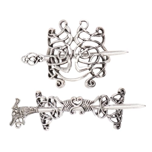 Holibanna 2er Set Vintage Haarspangen Für Damen Haarklammern Antike Haarornamente Im Keltischen Design Ideal Für Dreadlocks Und Zöpfe von Holibanna