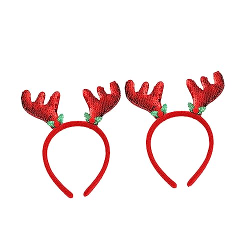 Holibanna 2er Set Weihnachts Stirnbänder Mit Glitzernde Rentierhörner Kreative Haaraccessoires Für Erwachsene Und Ideal Für Weihnachtsfeiern Und Cosplay Rotes Design von Holibanna