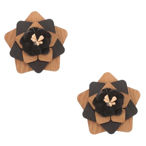 Holibanna 2St Ansteckbrosche aus Holz männerschmuck mens jewellery schmücken Boutonniere-Anstecknadel für Männer Broschennadel Abschlussball Korsage Blumenkragenstich Kleidung s13 Stift von Holibanna