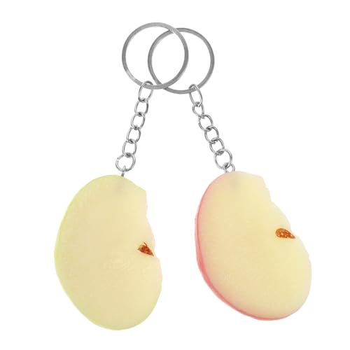 Holibanna 2st Apfel Schlüsselanhänger Plüsch Schau Dir Ultra An Orangefarbener Schlüsselanhänger Taschenanhänger Schleife Charme-schlüsselanhänger Bausatz Apfel-geldbörse Ring Weiches Gummi von Holibanna