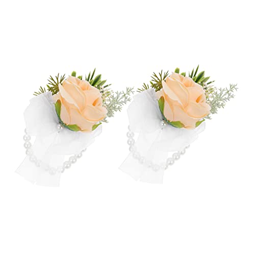 Holibanna 2stücke Handgelenk Corsage Armbänder Elegante Handgelenksblumen Für Hochzeiten Fotografie Und Partys Tragbare Und Widerstandsfähige Dekoration Für Braut Und Trauzeugin von Holibanna