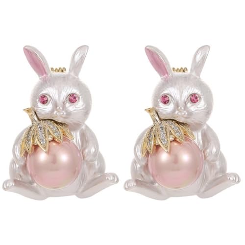 Holibanna 2st Kaninchen Brosche Huhn Hasen Reversnadel Liner Osterhasen-stifte Plüsch Zubehör Für Meerschweinchen Karikatur Osterbrosche -kostüm Ostern Figuren Metall von Holibanna