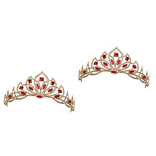 Holibanna 2st Kopfbedeckungen Für Damen Brautkopf Frauen Stirnband Frauen Haarreifen Roter Turban Hochzeit Fräulein von Holibanna