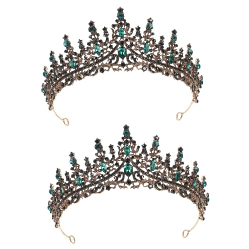 Holibanna 2st Krone Haarschmuck Für Die Hochzeit Diademe Für Bankette Haarschmuck Für Damen Diademe Für Mädchen Haarschmuck Für Frauen Strass Diademe Geburtstag Kleid Strass Braut Bar Mizwa von Holibanna