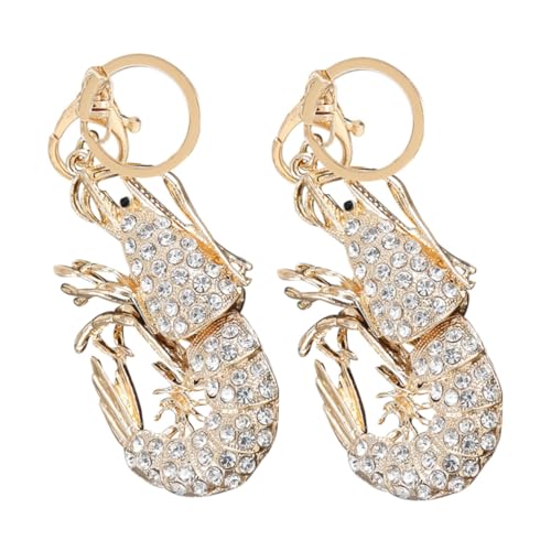 Holibanna Strass-schlüsselanhänger in Garnelenform Metall-Kette Schlüsselring Dekorativer Anhänger Für Taschen Charm Anhänger Schlüsselkette von Holibanna