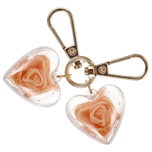 Holibanna Blumen-schlüsselanhänger Herz-Design Anhänger Für Taschen Und Schlüssel Mit Konservierten Blumen Süß Und Praktisch von Holibanna