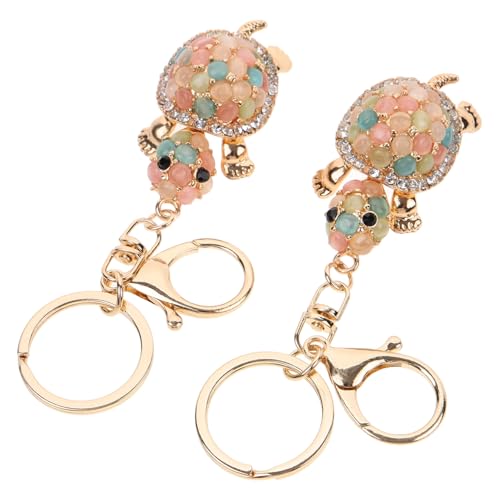 Holibanna 2 Stück Metall-schildkröten-schlüsselanhänger Für Rucksack Tasche Geldbörse Zinklegierung Charm Dekorativer Schlüsselanhänger Modisches Design von Holibanna