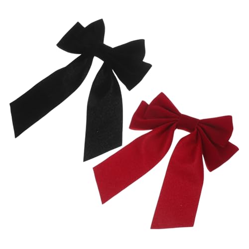 Holibanna 2stücke Große Flocken Haarschleifen Lange Bowknot Haarspangen Clip Winter Pferdeschwanzhalter Haar Zubehör Für Frauen Mädchen Haar Styling Decor von Holibanna