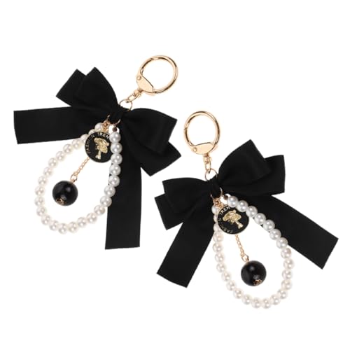 Holibanna 2stücke Perlen Schlüsselanhänger Für Autoschlüssel Dekorativer Schlüsselanhänger Mit Perlenimitation Ring Für Schlüssel Perlenschlüsselanhänger Für Frauen Mit Quaste von Holibanna