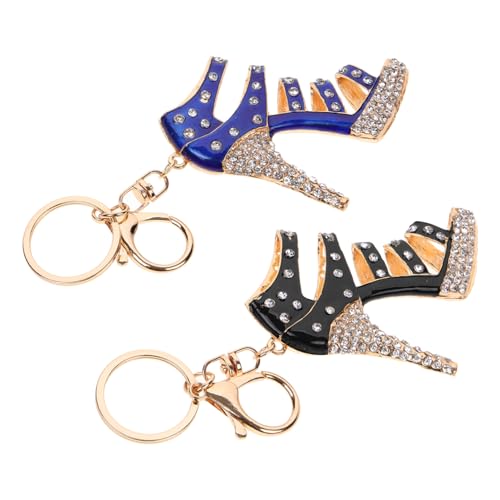 Holibanna 2st Schlüsselanhänger Mit Hohen Absätzen Armreif Wolfram Schlüsseletui Blauer Ausweishalter Für Das Auto Münzhalter Telefon-Lanyard Schlüsselanhänger Süß Dual Zinklegierung Black von Holibanna