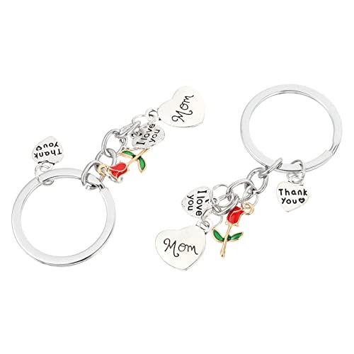 Holibanna 2stücke Herzförmige Schlüsselringe Aus Zinklegierung Muttertags Schlüsselanhänger Für Und Souvenirs Leicht Allergiefrei Und Stilvoll Für Mütter von Holibanna