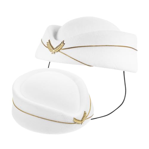 Holibanna 2stücke Vintage Stewardess Hut Aus Wolle Beret Hut Für Damen Kostüm-accessoire Für Halloween Und Bühnenauftritte von Holibanna